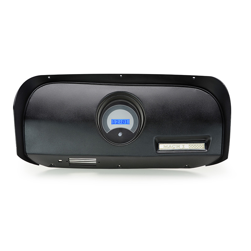 Dakota Digital 1969-70 Ford Mustang Digital Clock, Silver Alloy Style Face, Blue Display